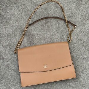 Torn Burch Neutral Crossbody Handbag